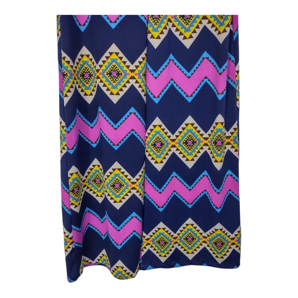 Lady's World Size Large Geometric Pattern Aztec Wide Leg Stretch Pants - Picture 10 of 11